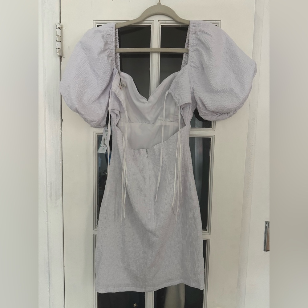 GUESS Women's Short Sleeve Charlotte Tie Back Mini Dress Size S - Picture 5 of 7